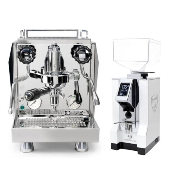 Rocket Espresso Giotto V and Eureka Mignon Specialita Grinder Bundle